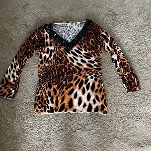 Sweet embellished leopard print size small very comfortable